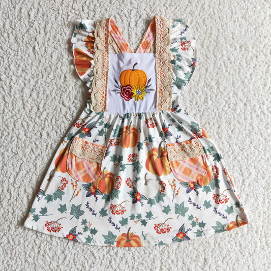 baby girls embroidery pumpkin dress